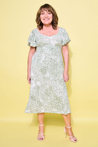 Floral Patchwork Sweetheart Neckline Dress